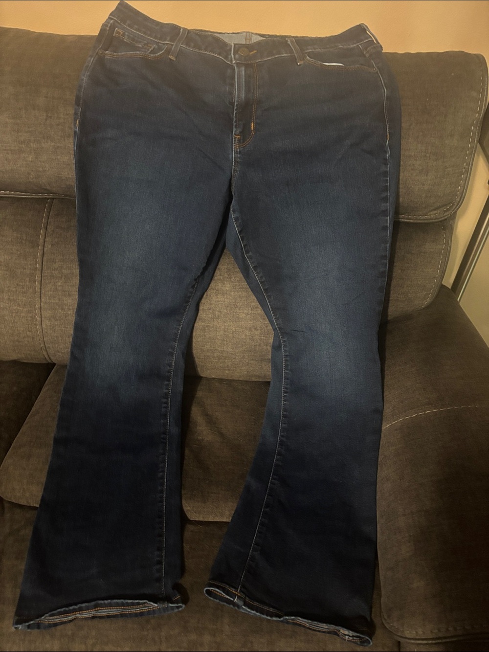 Old Navy Dark Blue Mid Rise Kicker Boot Cut Jeans